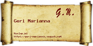 Geri Marianna névjegykártya